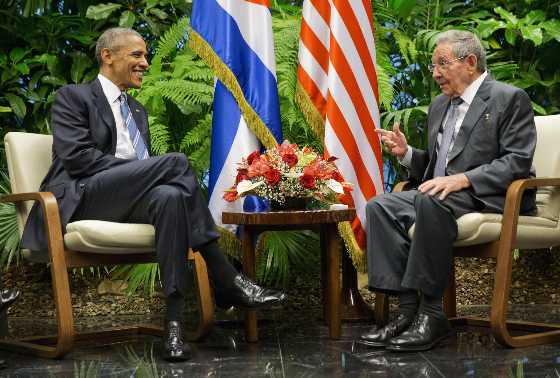 Barack Obama (vľavo) a Rául Castro