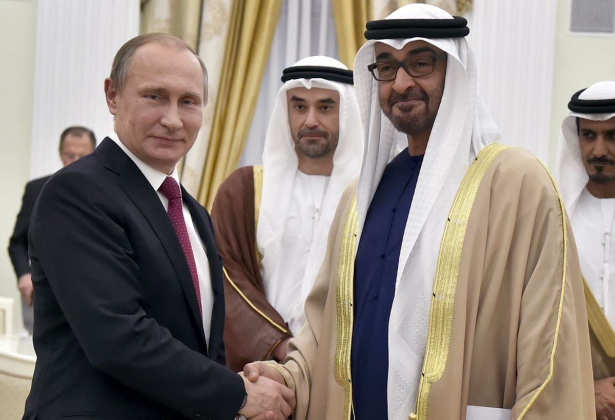 Vladimir Putin a šejk Muhammad bin Zájid Sultán Nahján