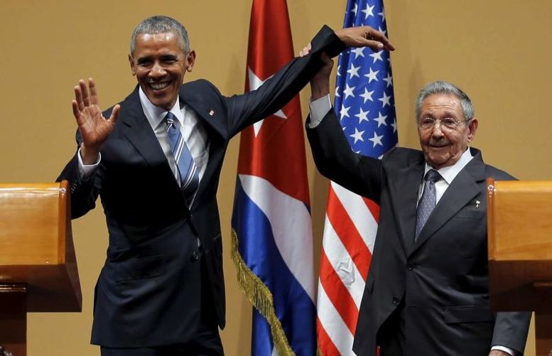 Barack Obama a Raúl Castro