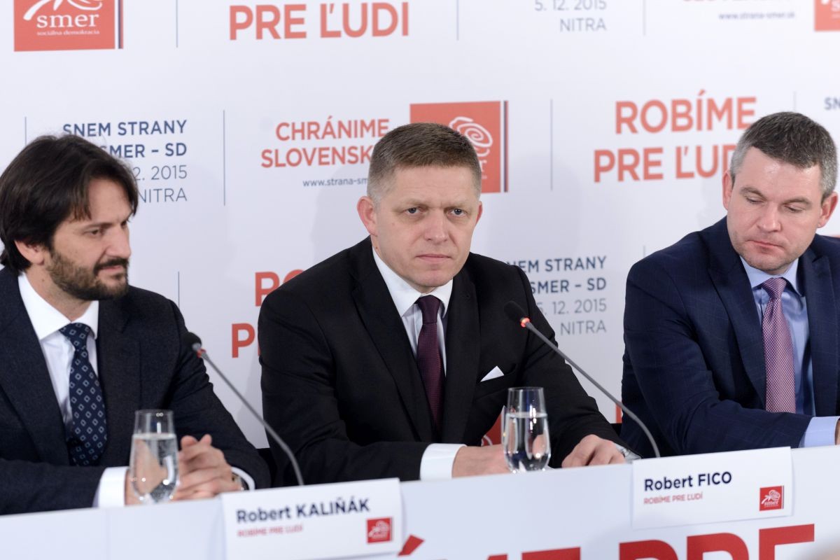 Premiér Robert Fico s Robertom Kaliňákom a Petrom Pellegrinim