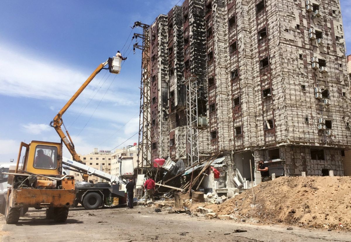 Zničené budovy v Damasku