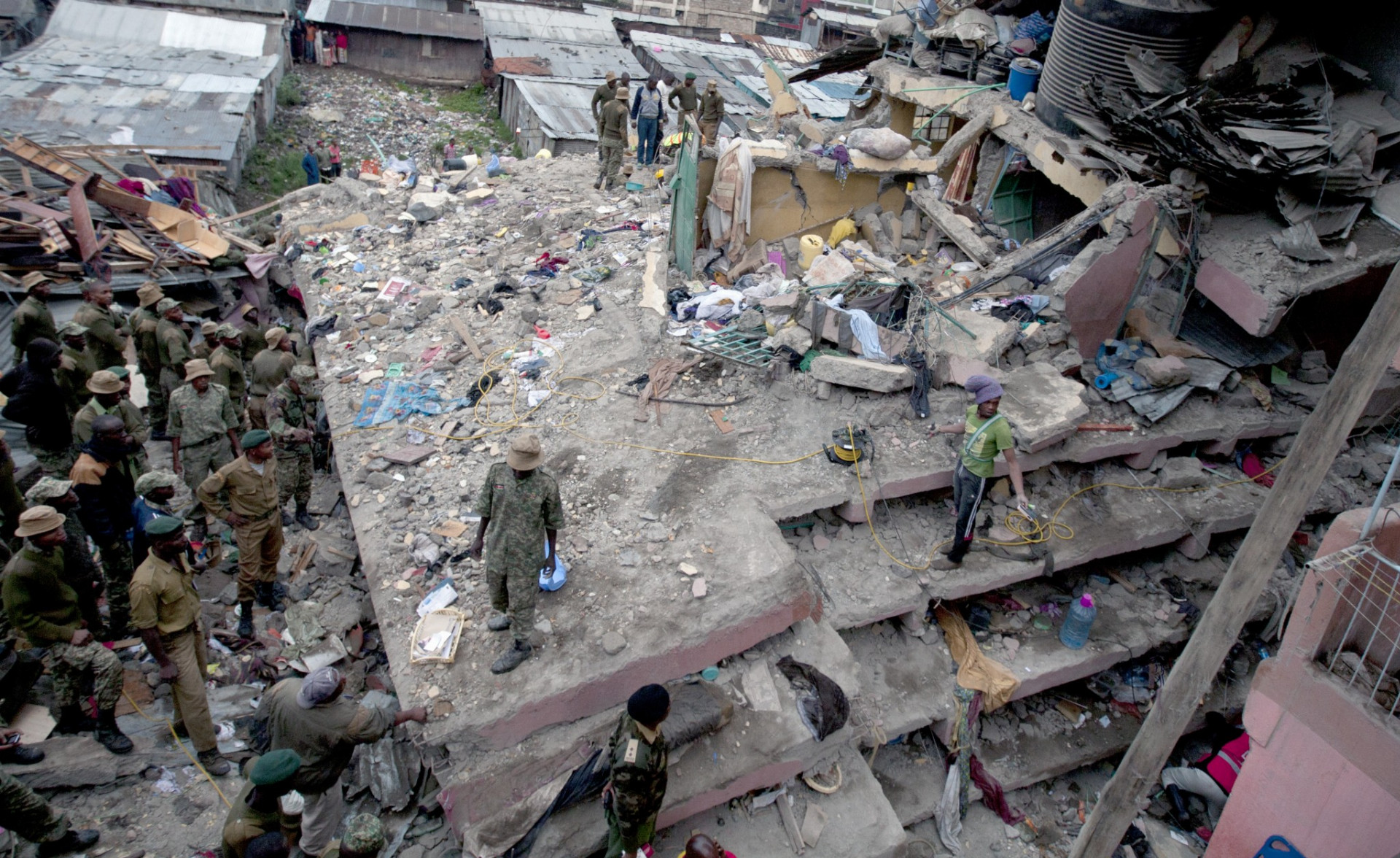 Zrútenie obytnej budovy v Keni