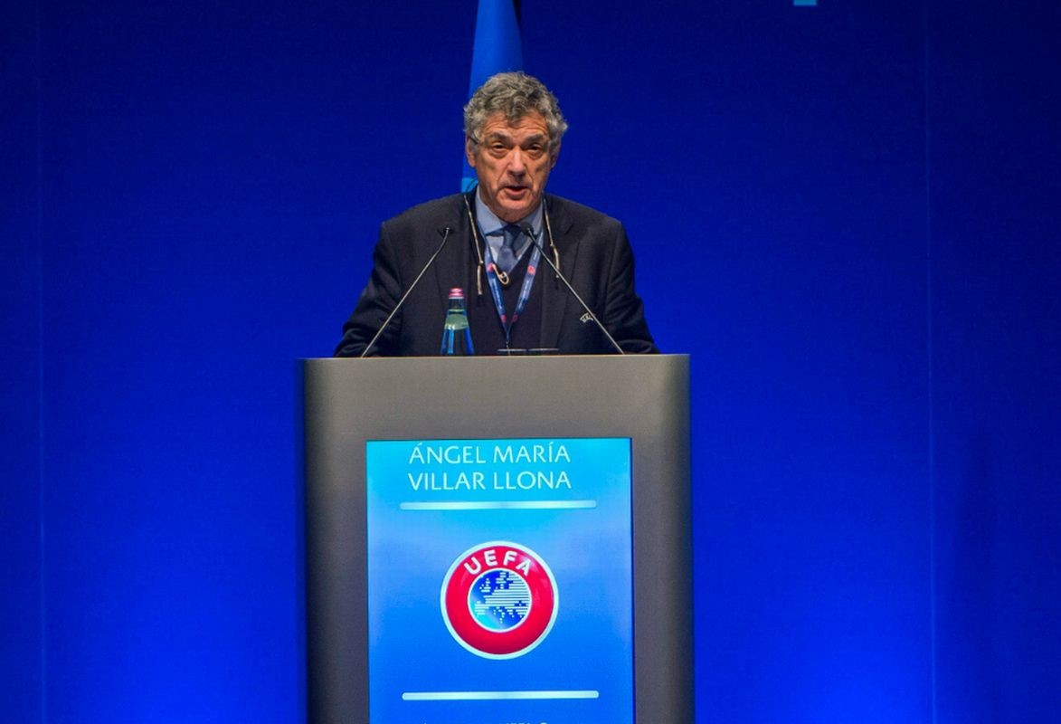Prvý viceprezident Európskej futbalovej únie (UEFA) Ángel María Villar Llona
