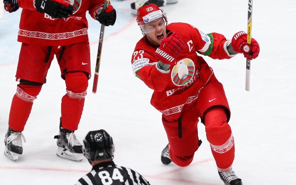 Bieloruskí hokejisti sa radujú