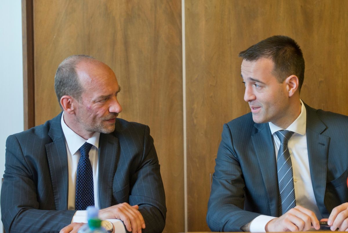 Šéf VšZP Michal Kočan a minister zdravotníctva Tomáš Drucker