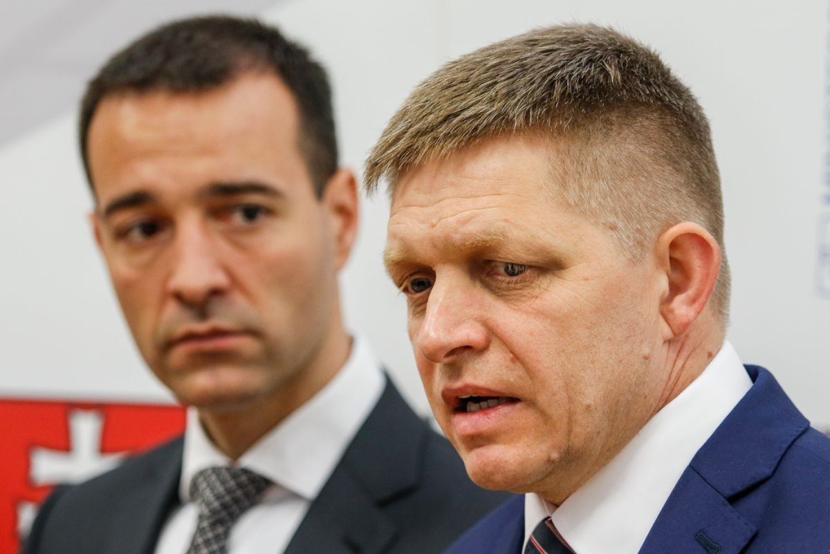 Premiér Robert Fico a minister zdravotníctva Tomáš Drucker