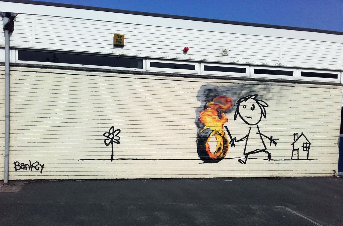 banksy grafiti škola
