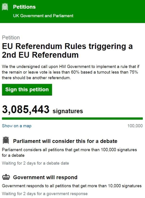 petícia brexit