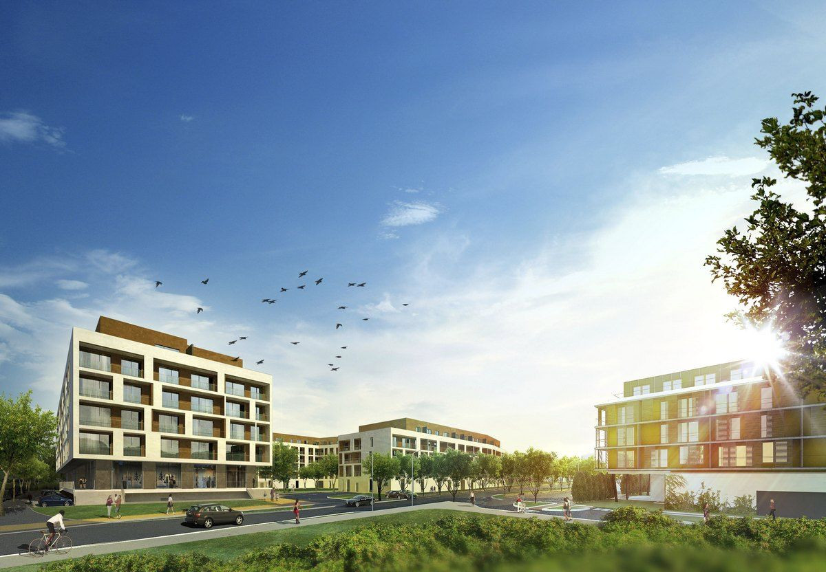 Developer Cresco Group, ktorý stavia byty Slnečnice (na snímke), dostal od mesta
úlohu postaviť aj kruhový objazd pri Slnečniciach. Ten sa stavia už tri mesiace.