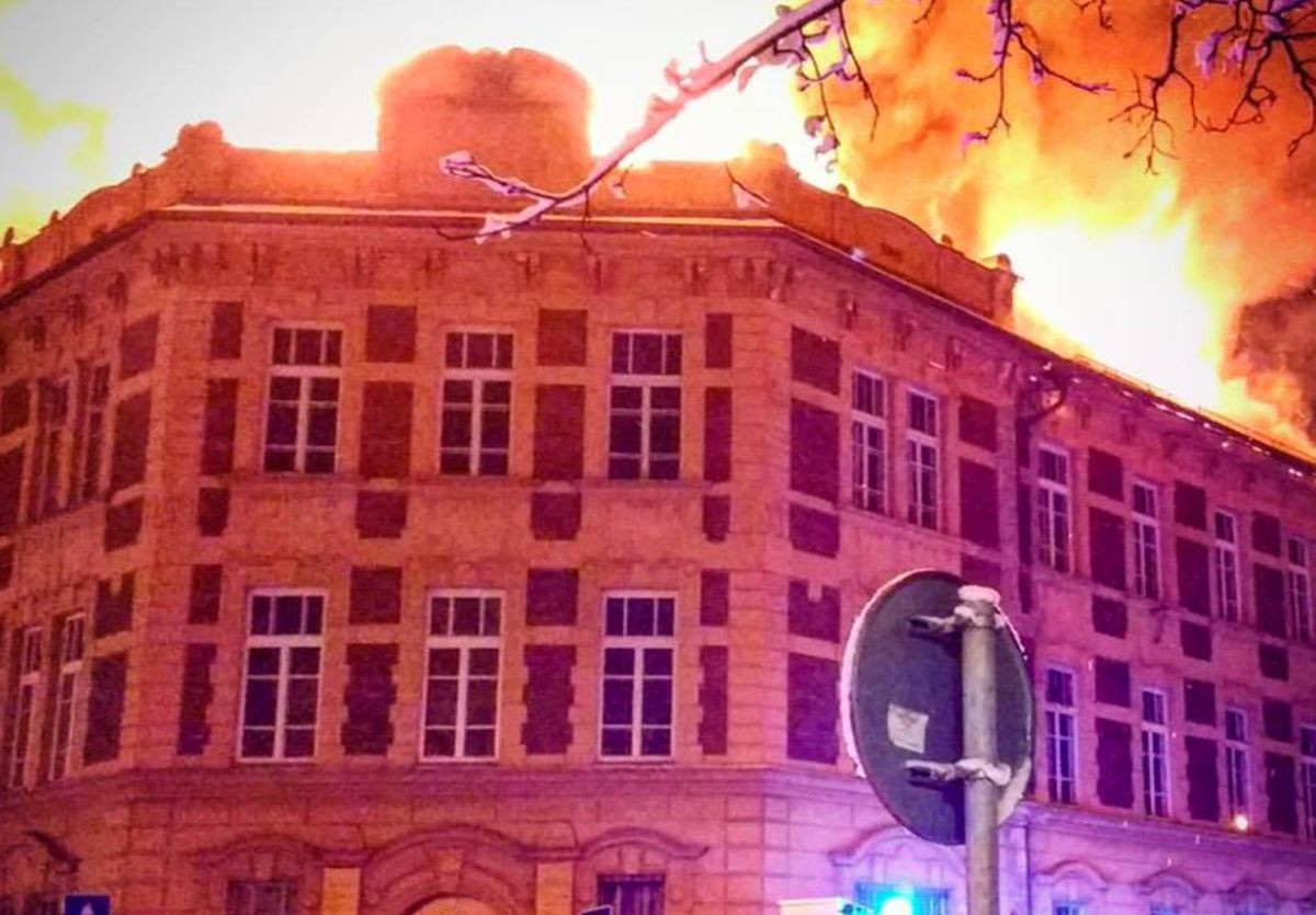 Požiar na univerzite v Košiciach