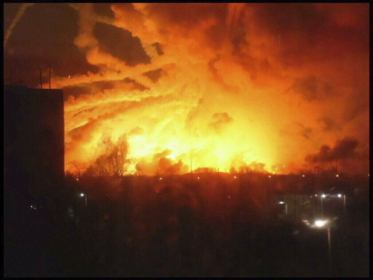 ukrajina sklad munície požiar