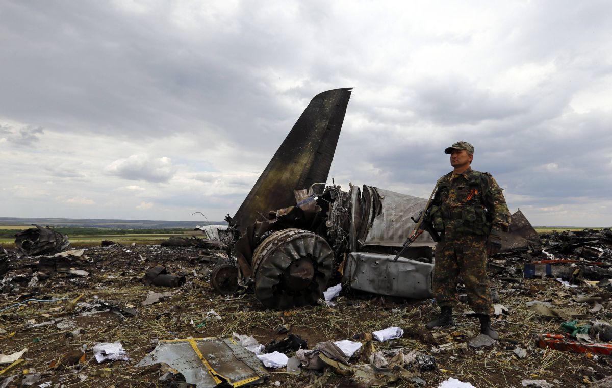 zostrelené lietadlo separatisti