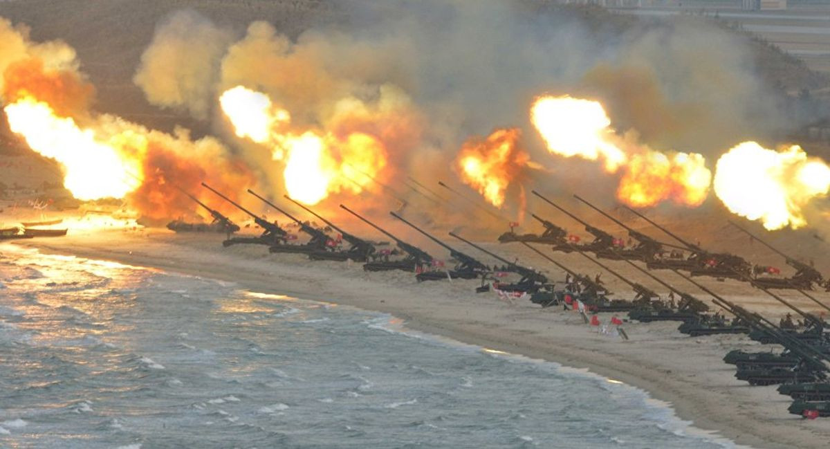 severná kórea delostrelectvo