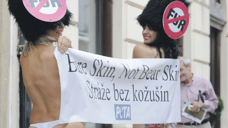 Pred pár rokmi proti biznisu s kožušinami protestovali aktivistky aj pred britskou ambasádou v Bratislave.