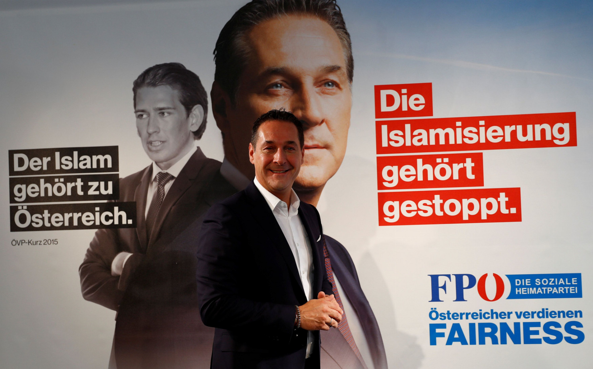 Otázku migrácie moslimov v predvolebnej kampani často využíval šéf Slobodnej strany Rakúska Heinz-Christian Strache.