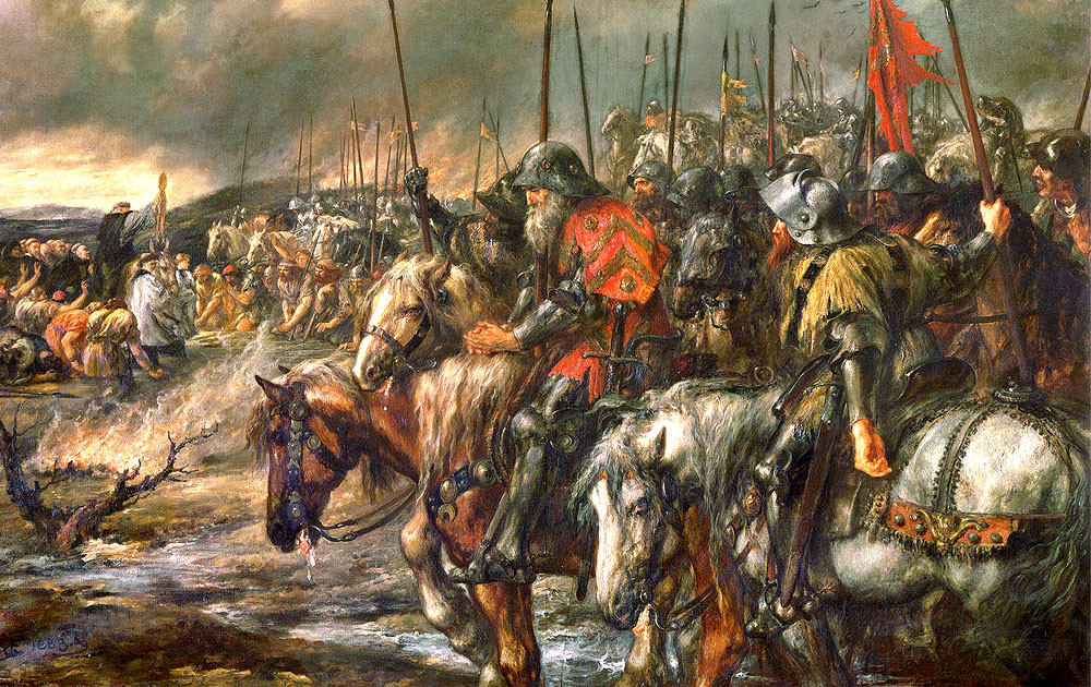 Bitka pri Azincourte na obraze Johna Gilberta z roku 1884.