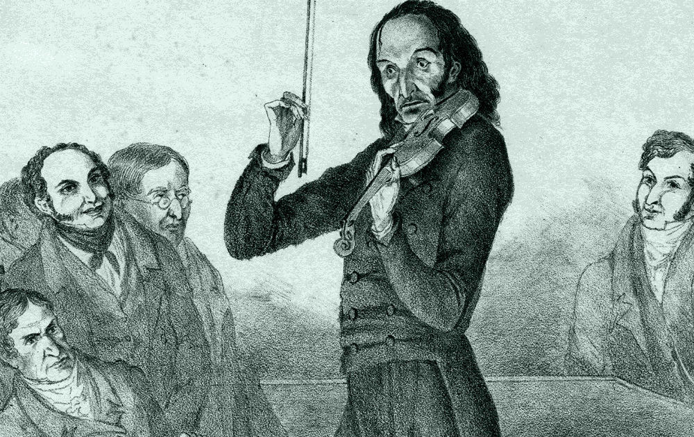 Niccolo Paganini na kresbe Richarda Jamesa Lanea.