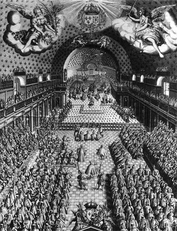 Dobová rytina zobrazujúca zasadnutie generálnych stavov v roku 1614. Práve tam mladý Richelieu získal „vstupenku“ do sveta mocných.