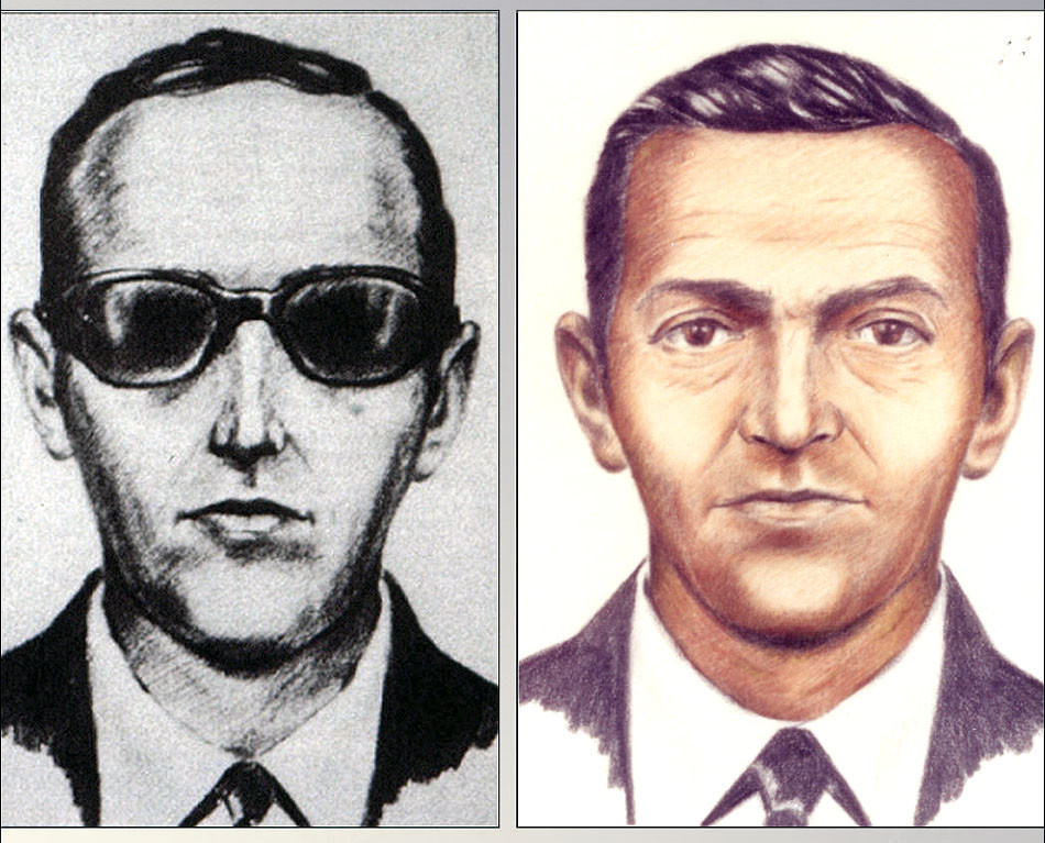 Nákres možnej podoby únoscu, ktorý sa na letisku predstavil ako Dan Cooper.