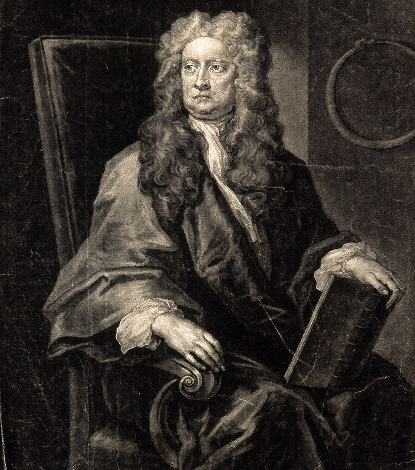 Isaac Newton na portréte z roku 1726.