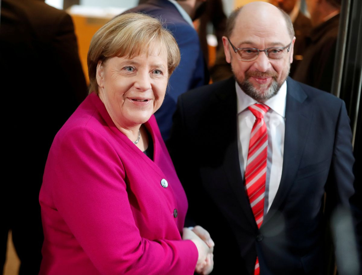 Angela Merkelová a Martin Schulz