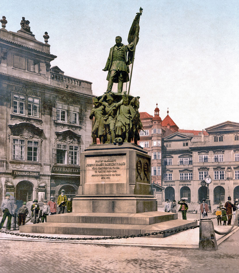 Pomník maršala Radeckého na pražskom Malostranskom námestí (v časoch monarchie Radeckého námestí), odhalil cisár František Jozef I.. V roku 1919 ho odstránili a dnes je socha umiestnená v lapidáriu Národného múzea.