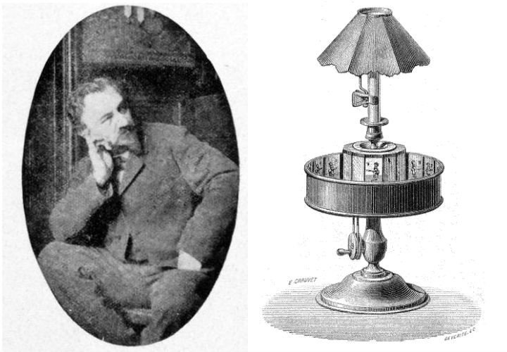 Charles-Émile Reynaud a jeho prvý praxinoskop.