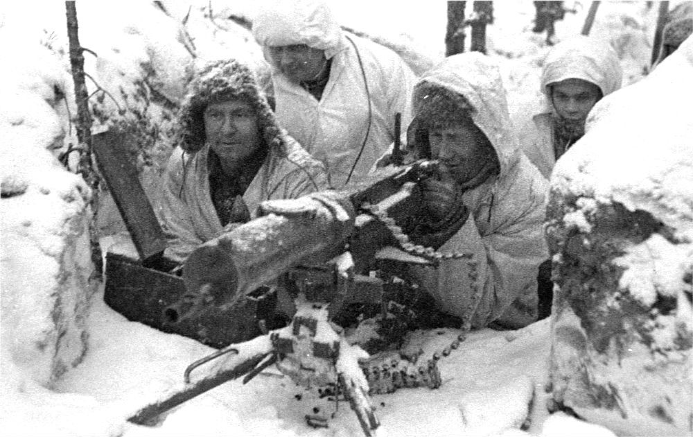 Fínski vojaci počas bojov v Zimnej vojne proti Sovietskemu zväzu.