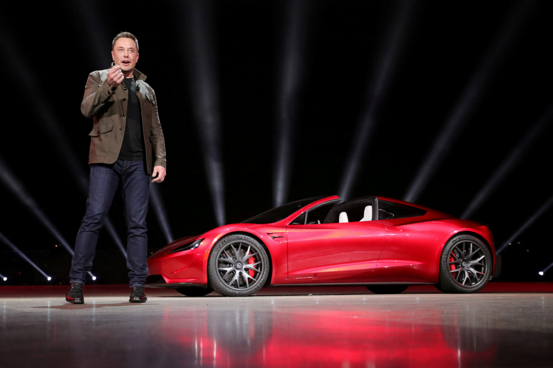 Tesla je svetovým lídrom v oblasti technológie elektrických vozidiel. Spoločnosť bola založená v roku 2003 Martinom Eberhardom a Marcom Tarpenningom, ktorý financoval spoločnosť až do ukončenia prvého kola investícií v roku 2004. Musk tam začínal ako predseda predstavenstva, ale po tom ako musela firma v roku 2008 čeliť finančnej kríze, nastúpil do funkcie generálneho riaditeľa.

V roku 2014 spoločnosť uvoľnila všetky svoje patenty pre verejnosť, čím ich dovolila používať "v dobrej viere" každému, kto chce vyrábať elektrické autá. Muskova ročná mzda od Tesly je len 1 dolár.
