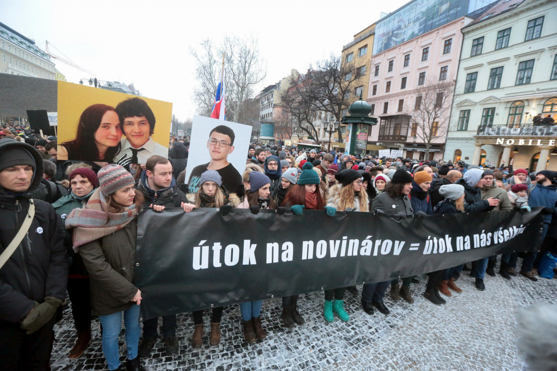 Spomienkový pochod za zavraždeného novinára Jána Kuciaka a jeho snúbenicu Martinu Kušnírovú