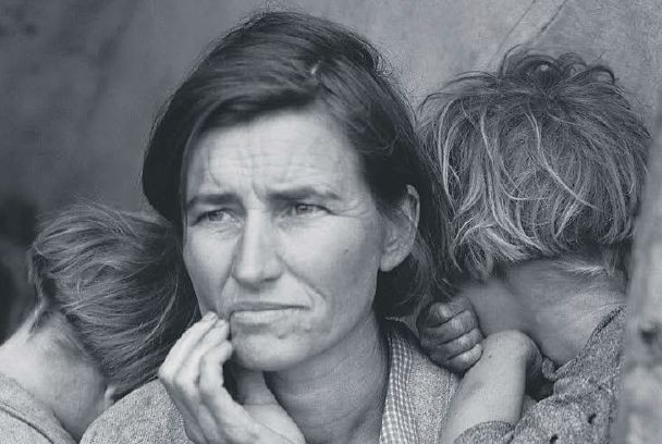 Ikonická fotografia zobrazujúca extrémnu chudobu 30. rokov v USA