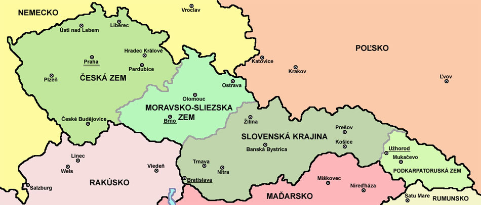 Československá republika v hraniciach z rokov 1928-1938.
