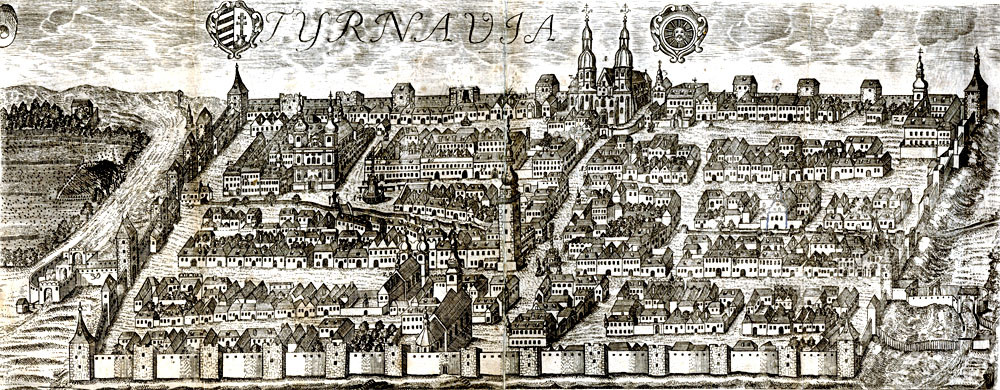Trnava na vedute Jozefa Jägra zo štyridsiatych rokov 18. storočia, teda z obdobia, keď v meste odsúdili na smrť posledné dve bosorky.