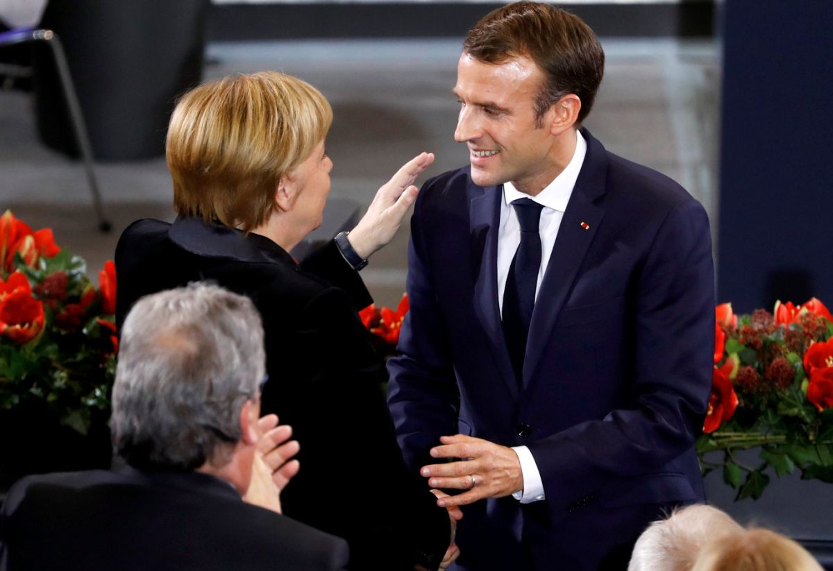 Francúzsky prezident Emmanuel Macron a nemecká kancelárka Angela Merkelová