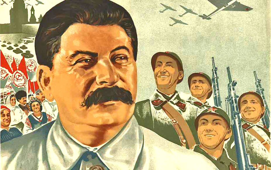 Stalin na jednom z propagandistických plagátov z obdobia jeho vlády.
