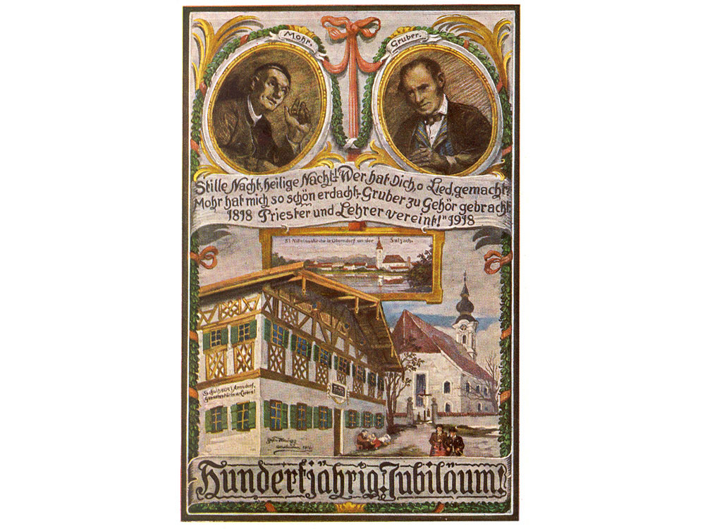 Pamätná pohľadnica, ktorá vyšla k 100. výročiu vzniku piesne Tichá noc.