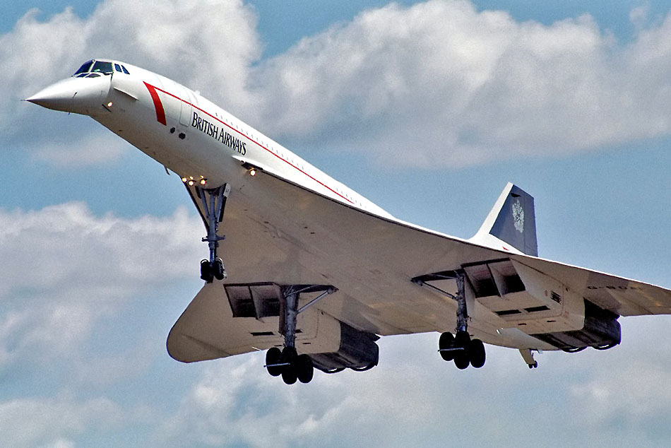 Concorde spoločnosti British Airways pred pritátím.