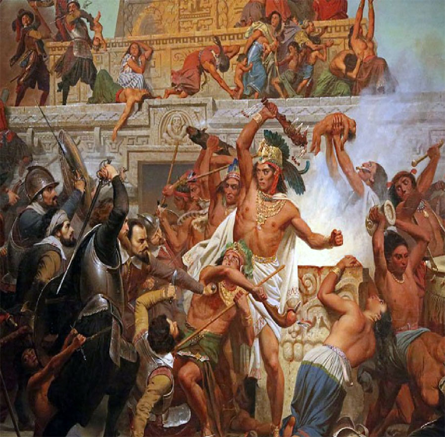 Ríšu Aztékov definitívne dobyli Španieli viac než dva roky po tom, ako do nej vstúpili.