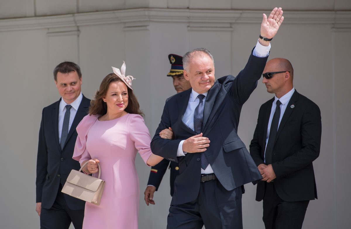 Končiaci prezident Andrej Kiska s manželkou Martinou.