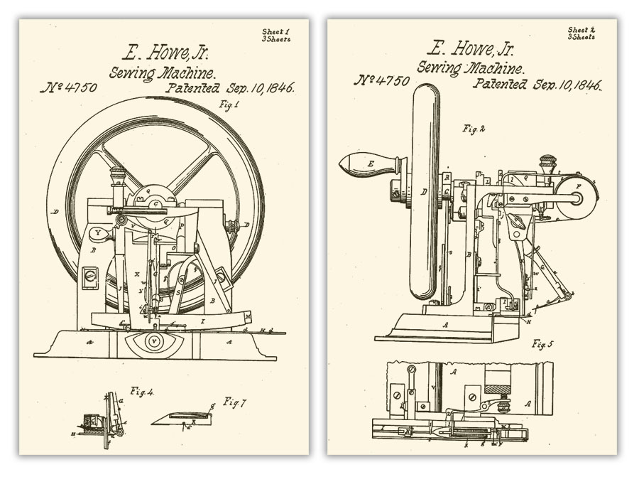 Howe si dal šijací stroj patentovať v septembri 1846.
