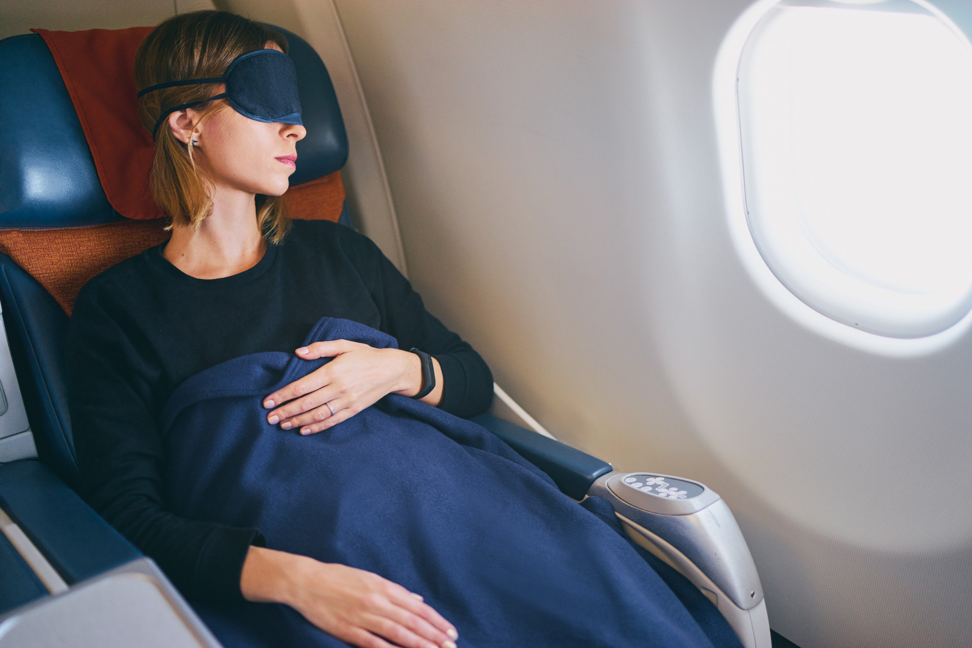 sleeping on plane 