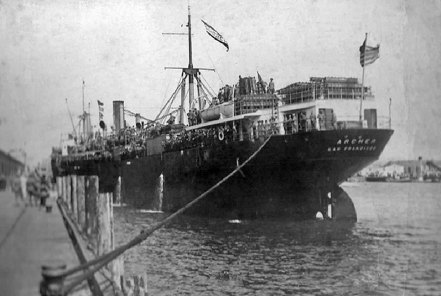 Americká loď Archer bola jednou z desiatok tých, ktorými sa legionári pred sto rokmi prepravovali z prístavu vo Vladivostoku späť do vlasti.