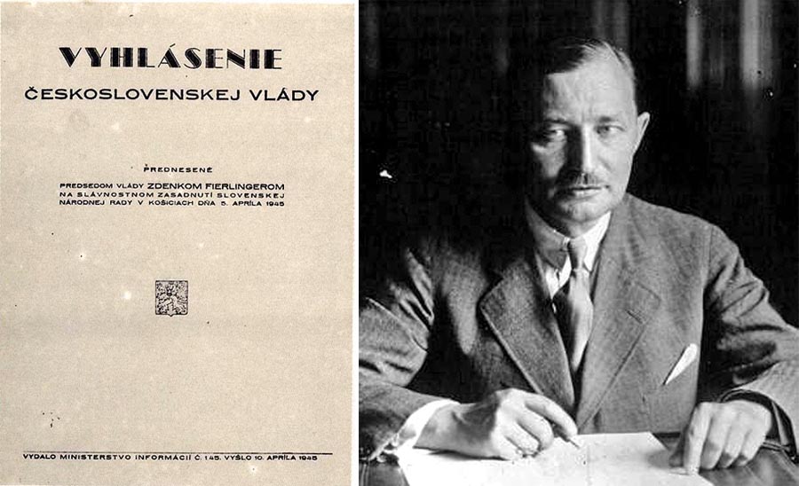 Prvým povojnovým premiérom sa stal bývalý československý veľvyslanec v Moskve Zdeněk Fierlinger, sociálny demokrat s veľmi silnými väzbami na komunistov. Ich vplyv sa výrazne prejavil aj vo formulácii vládneho programu. 