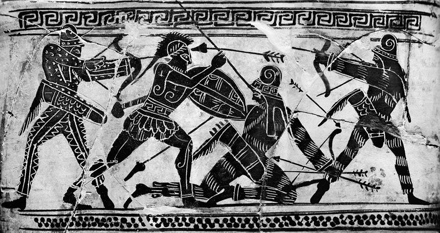 Jeden z najstarších známych výjavov zachytávajúcich bitku pri Maratóne je stvárnený na lékythose, pochádzajúcom približne z rokov 490 až 480 pred naším letopočtom.