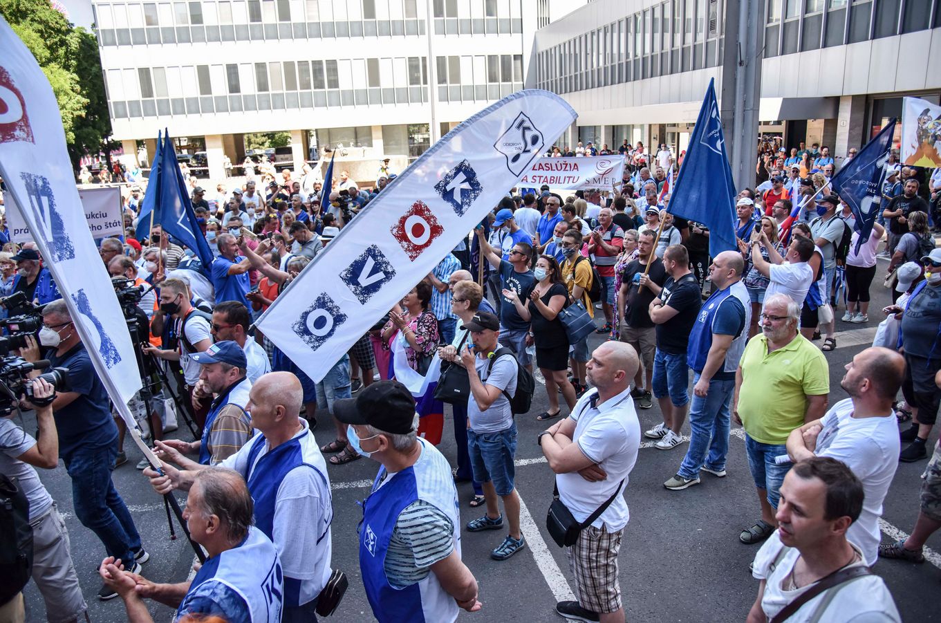 Protest odborárov v Bratislave