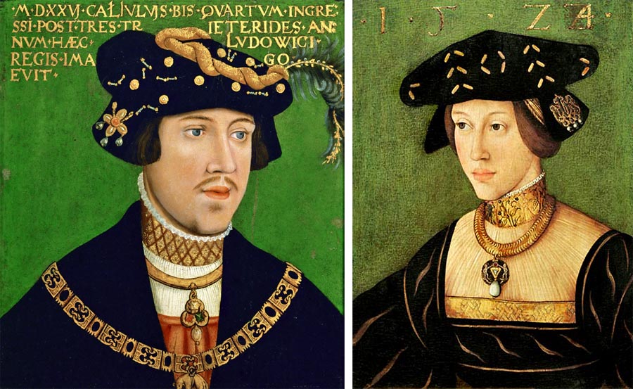 Uhorský a český kráľ Ľudovít II. Jagelovský a jeho manželka Mária Habsburská. O tom, že práve prostredníctvom nich dôjde k spojeniu habsburského a jagelovského rodu, bolo rozhodnuté ešte prv, ako prišli na svet. Naplnilo sa napokon v roku 1515 (Ľudovít mal deväť rokov, Mária desať) a súčasťou tzv. viedenských sobášnych zmlúv bola aj svadba Máriinho 12-ročného brata Ferdinanda I. Habsburského s rovnako starou Ľudovítovou sestrou Anny Jagelovskej. Išlo o premyslený plán cisára Maximiliána, ktorý tak chcel spojiť v prvom rade rakúske dedičné krajiny s krajinami svätoštefanskej a svätováclavskej koruny. Zmluva totiž hovorila aj o tom, že v prípade vymretia jedného rodu, zdedí ten druhý jeho panovnícku moc. Dynastická dohoda bola uhorskej šľachte tŕňom v oku, a to nielen pre jej odmietavý postoj k Habsburgovcom. Brala jej totiž v prvom rade jednu z hlavných výsad – právo na voľbu panovníka.