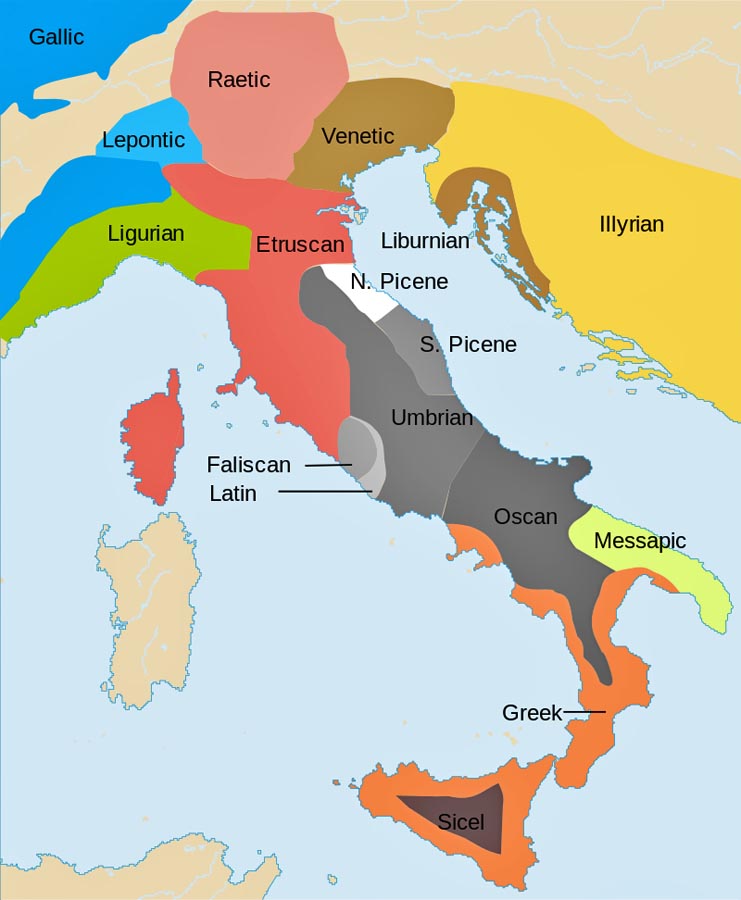 Na mape Talianska v železnej dobe vidieť, že Latínovia neboli veľmi významným kmeňom. Ako pripomína Evina Steinová, Oskovia aj Umbrovia ovládali väčšie územie, pričom najmocnejším etnikom v Itálii boli Etruskovia, a na juhu polostrova vládli Gréci. Napriek tomu to boli práve Rimania, čiže jedna z komunít kmeňa Latínov, ktorým sa postupne podarilo podrobiť si ostatné komunity žijúce na Apeninskom polostrove.