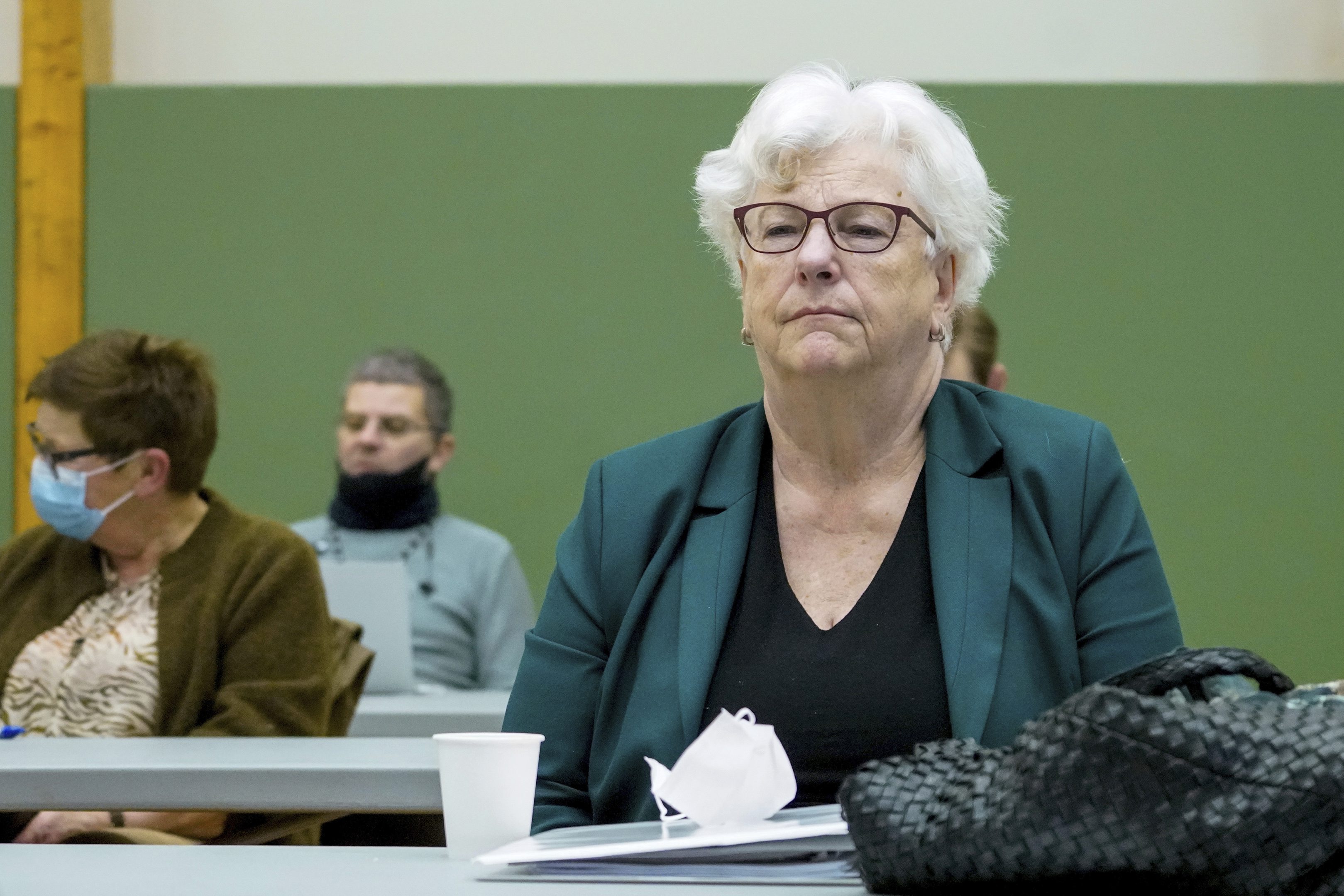 Psychiatrička Randi Rosenqvistová počas druhého dňa pojednávania v prípade žiadosti o podmienečné prepustenie nórskeho masového vraha Andersa Behringa Breivika