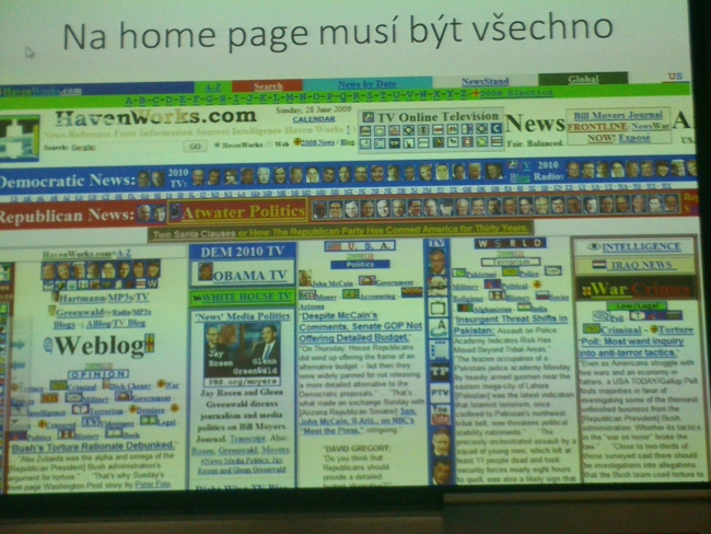 Na homepage je potrebné umiestniť všetky informácie, ktoré máte k dispozícii.