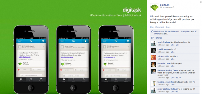 Digita.sk - Foursquare tips u konkurencie